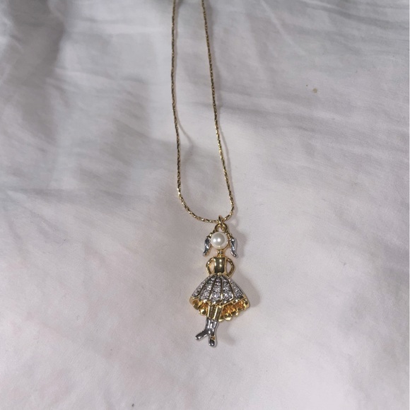 “Pretty Ballerina” Necklace Dancer Cubic Zirconia - Picture 1 of 5